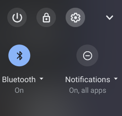 Settings cog in ChromeOS