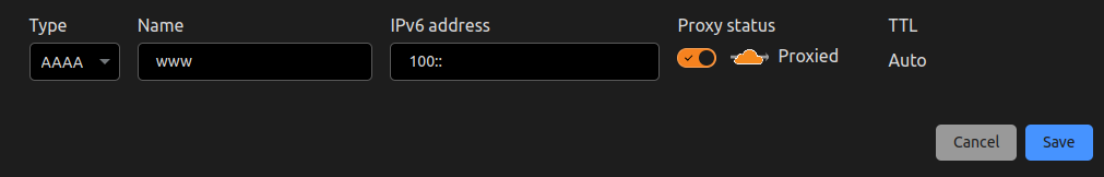 Adding a www record in the Cloudflare DNS dashboard