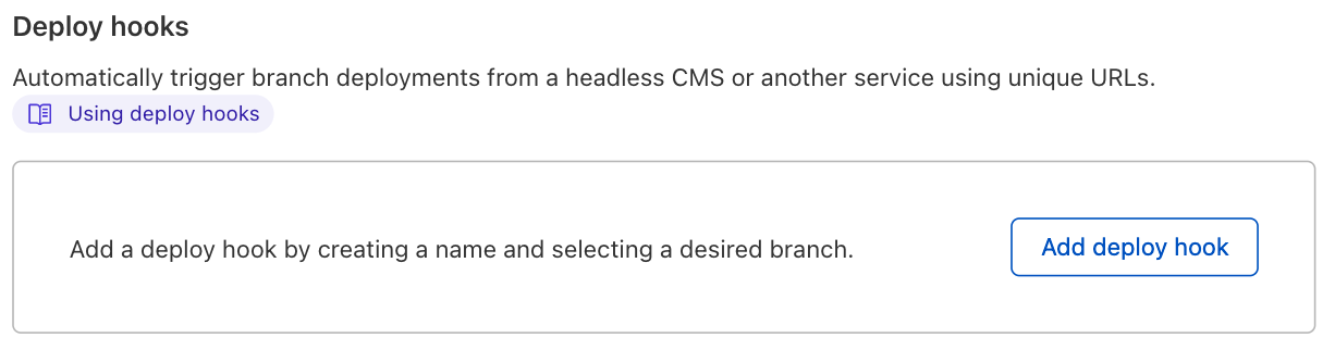 Adding a deploy hook on the Cloudflare dashboard