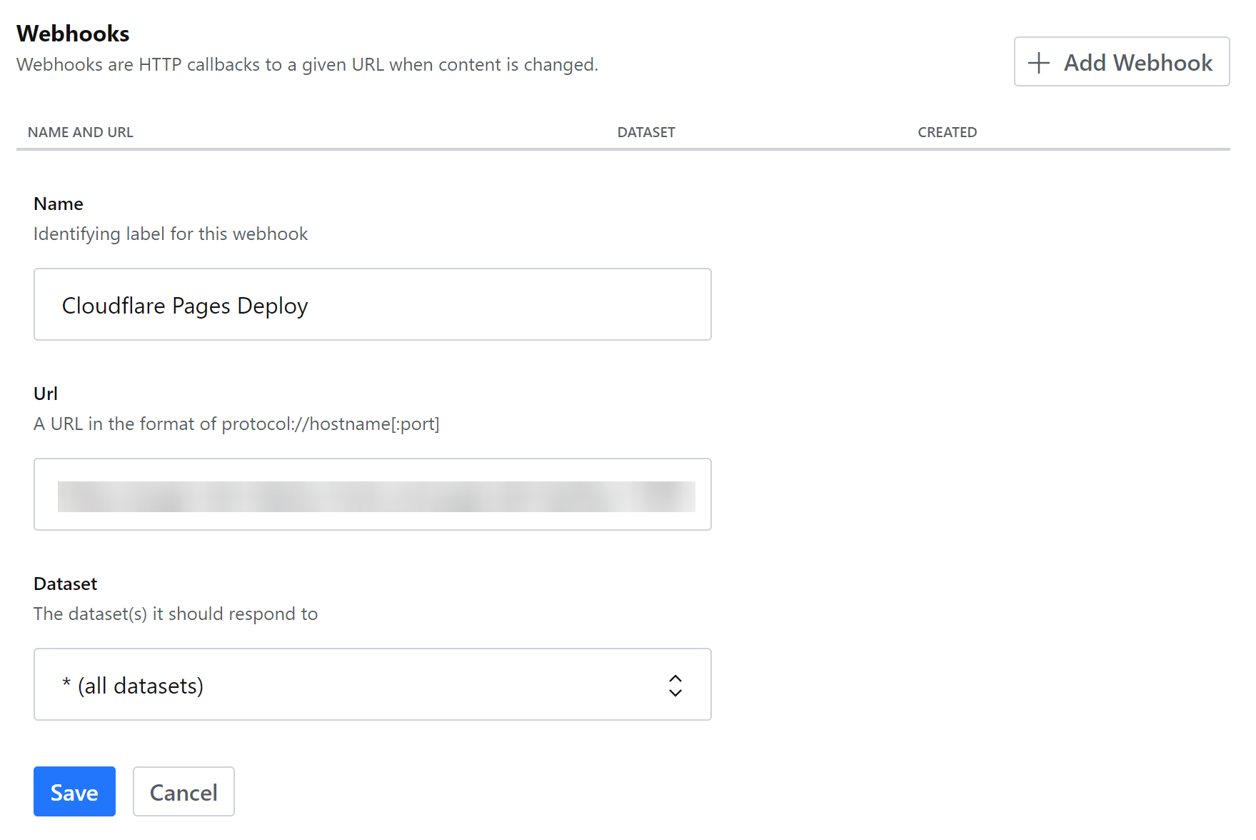 Adding a Deploy Hook URL on Sanity’s dashboard